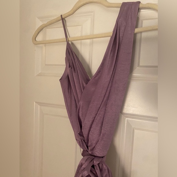 Suzy Chin for Maggy Boutique purple silk Asymmetrical straps dress Size 6 - Picture 3 of 4